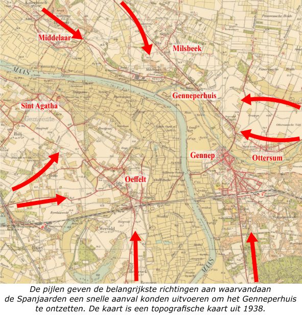 De toegangswegen naar het Genneperhuis bij Milsbeek, Middelaar, Gennep, Ottersum, Oeffelt en Sint Agatha Toegangswegen naar het Genneperhuis