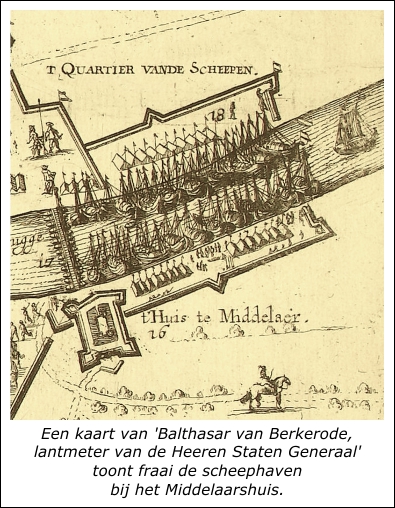 Tijdens het beleg van het Genneperhuis was bij het Middelaarshuis een haven