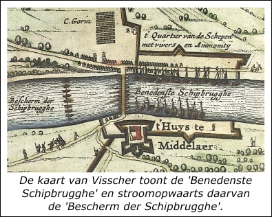 Schipbrug bij Middelaar De schipbrug bij Middelaar