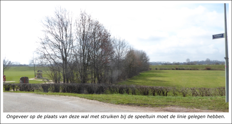 Middelaar linie Speeltuin Bij deze wal met struiken moet de linie gelegen hebben
