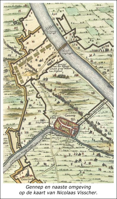 Gennep op de kaart van Nicolaas Visscher Gennep op de kaart van Nicolaas Visscher
