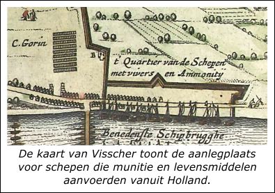 De aanlegplaats voor schepen bij Sint Agatha tijdens het beleg van het Genneperhuis