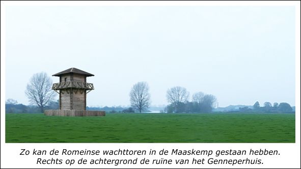 Zo kan een Romeinse wachtpost bij het Genneperhuis gestaan hebben Een Romeinse wachtpost bij het Genneperhuis